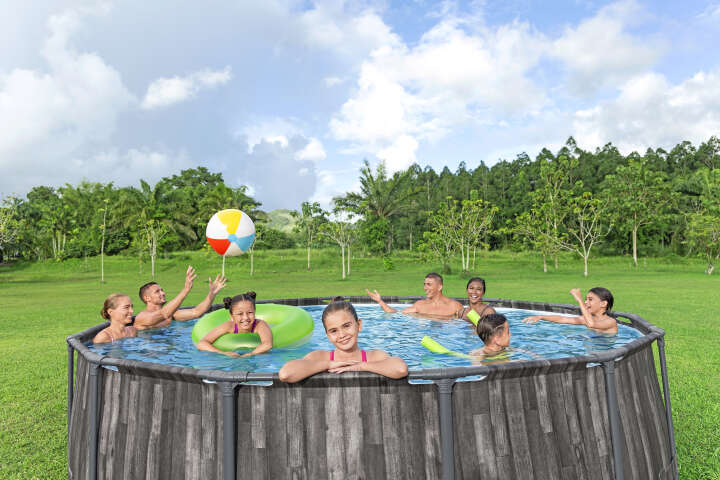 Bestway Steel Pro MAX™ Frame Pool Komplett-Set mit Filterpumpe rund 427 x 107 cm